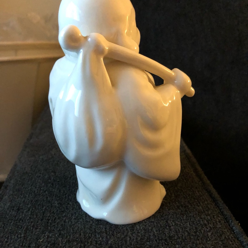 Vintage Ardalt Japanese Happy Buddha White Porcelain China Statue